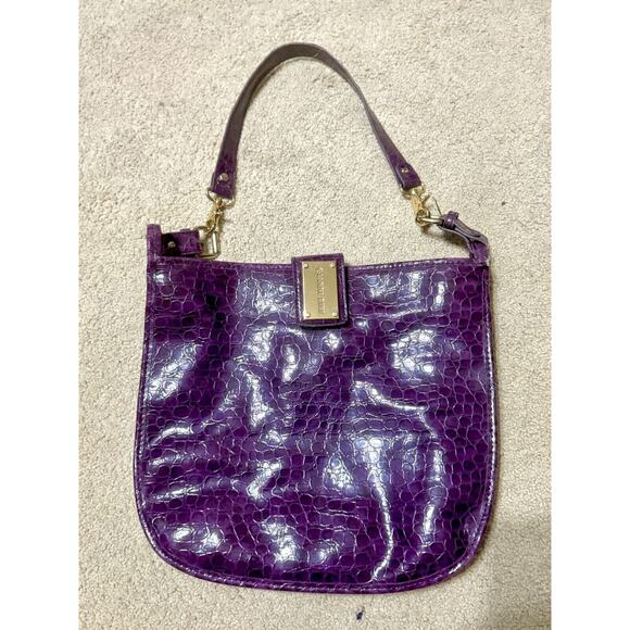 Gianni Bini Large Purple Leather Bag - Picture 3 of 16